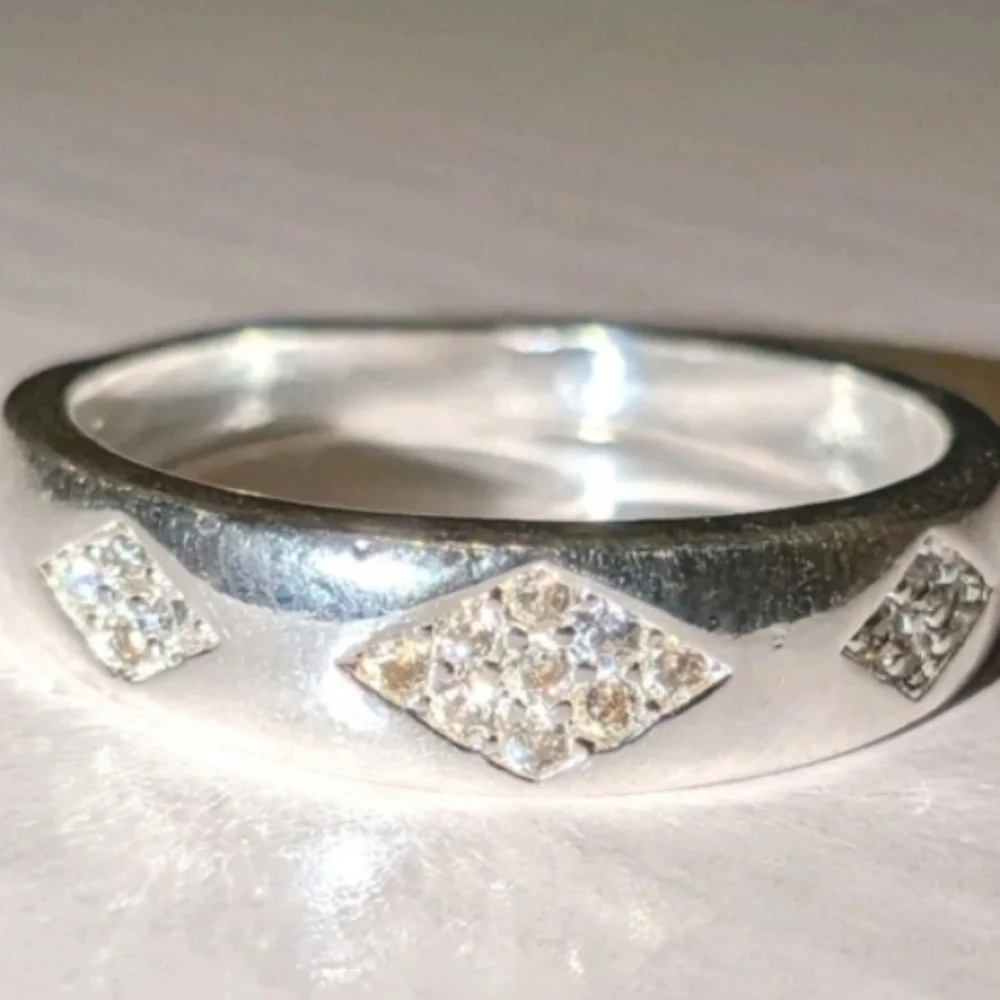 Classic Mens Lab Created Diamond 925 Sterling silver Band Ring Sz 10